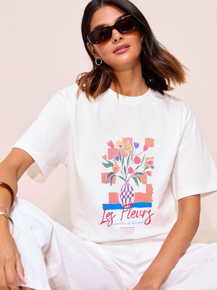 Friends Like These Le Fleurs Graphic Print T-Shirt - Image 1 of 4