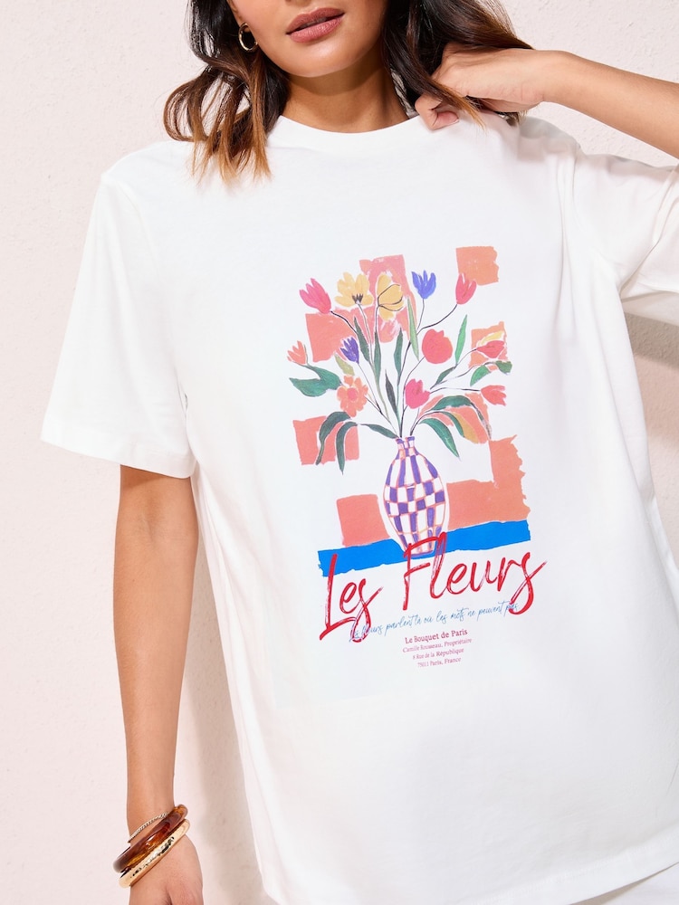 Friends Like These Le Fleurs Graphic Print T-Shirt - Image 2 of 4
