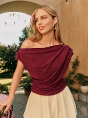 Friends Like These Red Zebra Off The Shoulder Top - Image 1 of 4