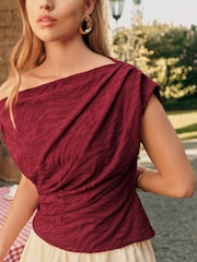 Friends Like These Red Zebra Off The Shoulder Top - Image 3 of 4