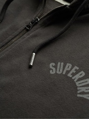 Superdry Grey Oversized Athletic Essentials Zip 100% Cotton Hoodie - Image 6 of 6