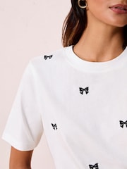 Friends Like These Bow Embroidered T-Shirt - Image 2 of 4