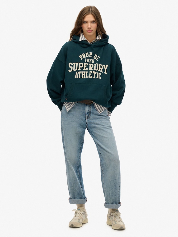 Sudadera básica de algodón 100 % y corte holgado con capucha Athletic de Superdry - Imagen 2 de 6