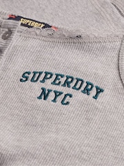 Superdry Grey Athletic Essentials Embroidered Button 100% Cotton Cami Top - Image 6 of 6