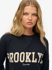 Superdry Blue 100% Cotton Athletic Essential Graphic Long Sleeve Top - Image 3 of 5