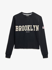 Superdry Blue 100% Cotton Athletic Essential Graphic Long Sleeve Top - Image 5 of 5