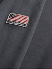 Superdry Grey Athletic Essentials Printed Crew 100% Cotton Sweatshirt - Image 6 of 6