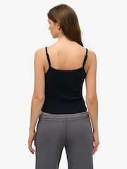 Superdry Blue Athletic Essentials Embroidered Button 100% Cotton Cami Top - Image 3 of 6