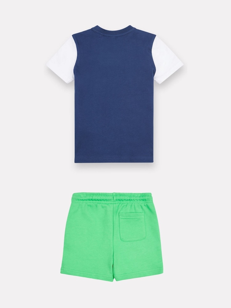 New Balance White Kids Jersey Ringer T-Shirt & Shorts Set - Image 2 of 5