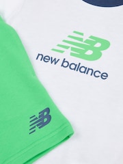 New Balance White Kids Jersey Ringer T-Shirt & Shorts Set - Image 3 of 5