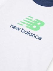 New Balance White Kids Jersey Ringer T-Shirt & Shorts Set - Image 4 of 5