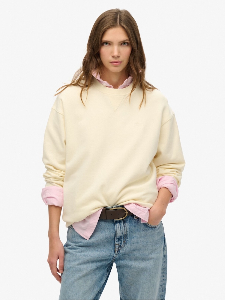 Superdry White Studios Crew Sweatshirt - Image 1 of 6