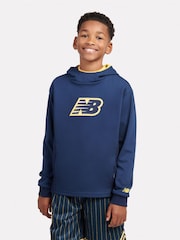 New Balance Blue Kids Hoops Panelled Hoodie - Image 1 of 6
