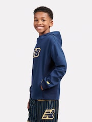 New Balance Blue Kids Hoops Panelled Hoodie - Image 2 of 6