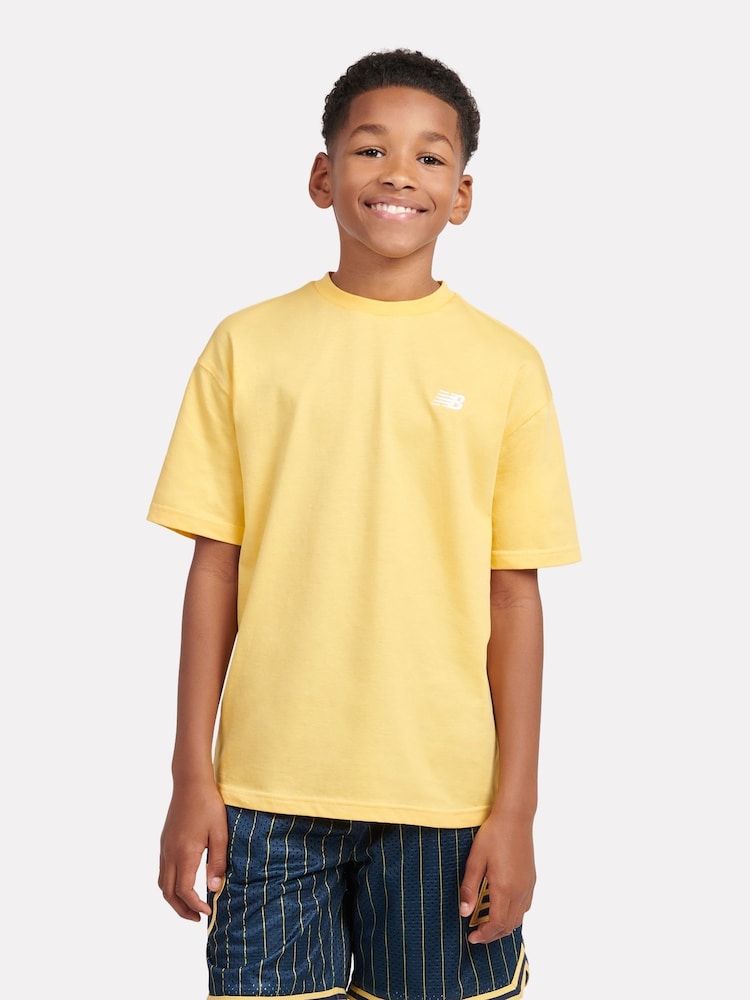 New Balance Yellow Kids Jersey Small Logo 100% Cotton T-Shirt - Image 1 of 1