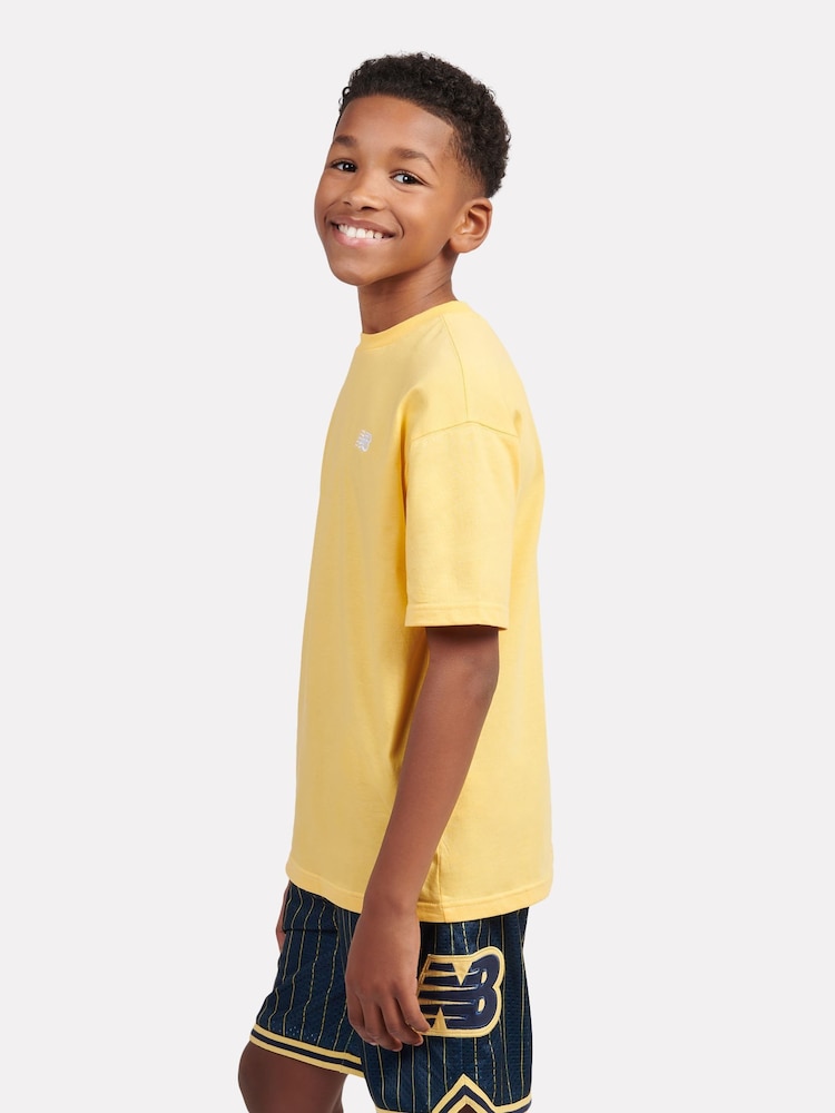 Желтый - Футболка New Balance Kids Jersey с маленьким логотипом, 100% хлопок - Image 2 of 5