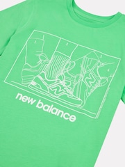 Verde - New Balance Kids The System Graphic 100% Cotton T-Shirt And Shorts Set - Imagen 10 de 11