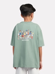 New Balance Green Kids Back Graphic Queue 100% Cotton T-Shirt - Image 2 of 10