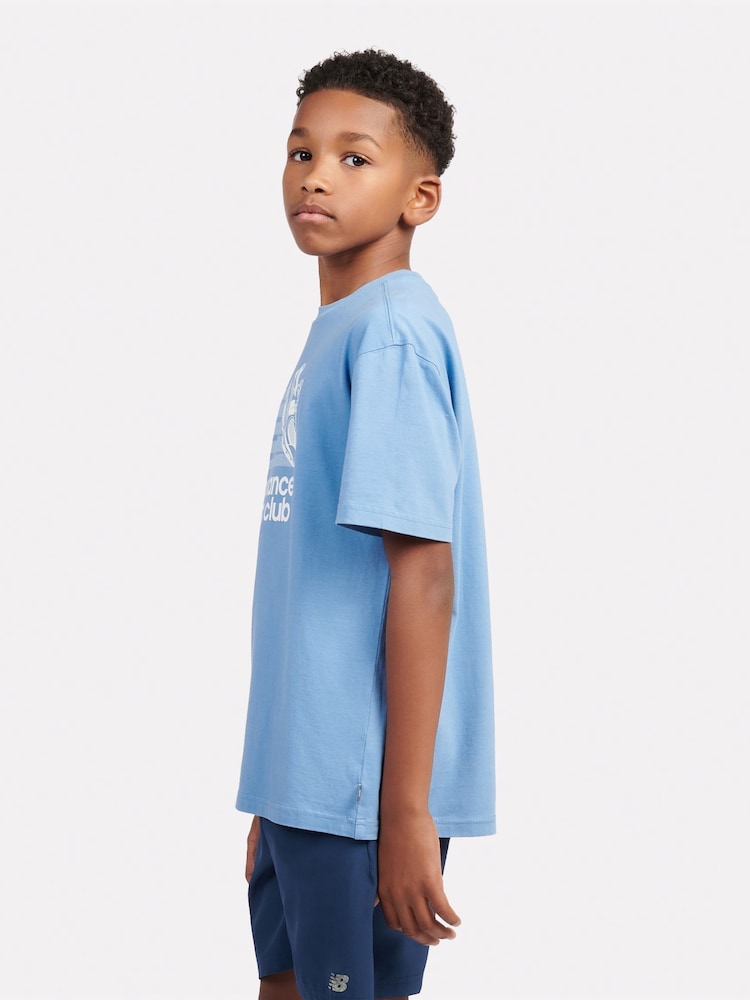 New Balance Blue Kids Running Club 100% Cotton T-Shirt - Image 2 of 9