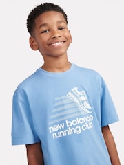 New Balance Blue Kids Running Club 100% Cotton T-Shirt - Image 4 of 9