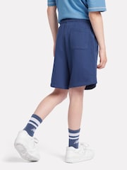 New Balance Light Blue Kids French Terry Small Logo 100% Cotton Shorts - Image 2 of 4