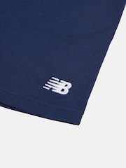New Balance Light Blue French Terry Small Logo Cotton Shorts - Image 8 of 8
