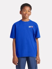 New Balance Blue Kids Athletic Shoes Back Graphic 100% Cotton T-Shirt - Image 1 of 7