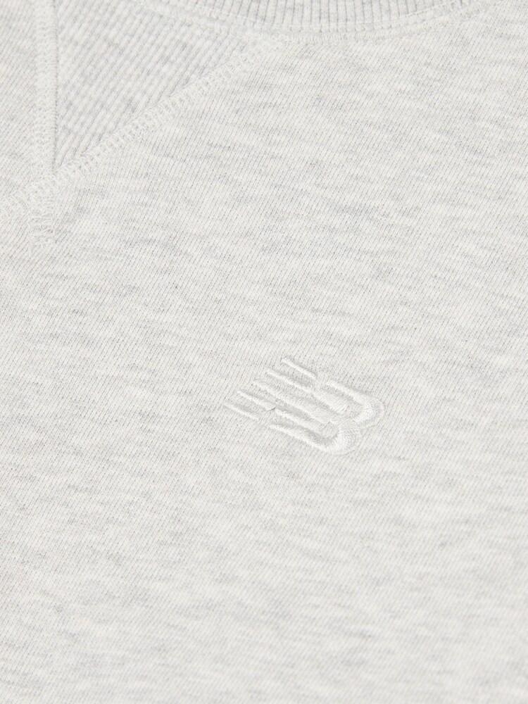 New Balance Grey Kids French Terry Small Logo Crew 100% Cotton Sweater - Image 3 of 3