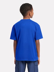 Svetlo modra - New Balance Kids majica iz džersija z majhnim logotipom 100% bombaž - Slika 3 iz 7