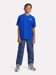 Svetlo modra - New Balance Kids majica iz džersija z majhnim logotipom 100% bombaž - Slika 5 iz 7