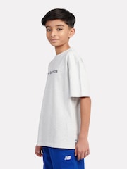 New Balance Grey Kids Baseball Player Back Graphic 100% Cotton T-Shirt - Image 2 of 10