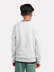 New Balance Grey Kids Running Club Cartoon Graphic Crew 100% Cotton Sweatshirt - Image 2 of 9