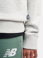 New Balance Grey Kids Running Club Cartoon Graphic Crew 100% Cotton Sweatshirt - Image 6 of 9