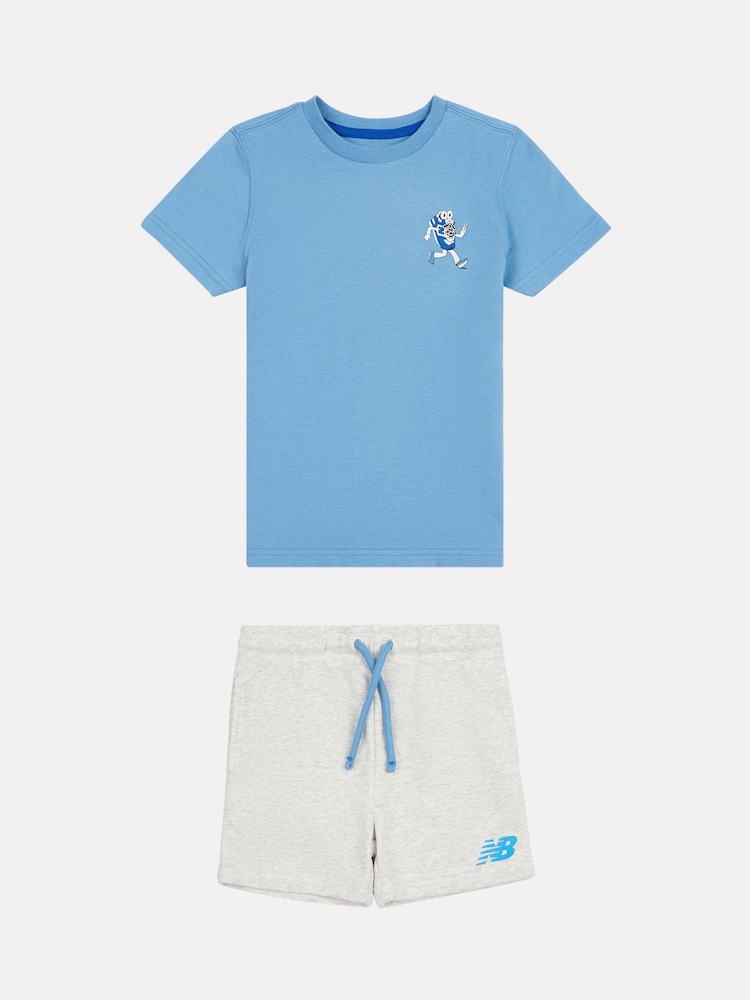 New Balance Light Blue Kids Jersey Ringer T-Shirt & Shorts Set - Image 1 of 6 New Balance Light Blue Kids Jersey Ringer T-Shirt & Shorts Set - Image 1 of 6