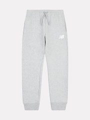 New Balance Grey Boys 100% Cotton French Terry Stacked Logo Joggers - Image 1 of 3