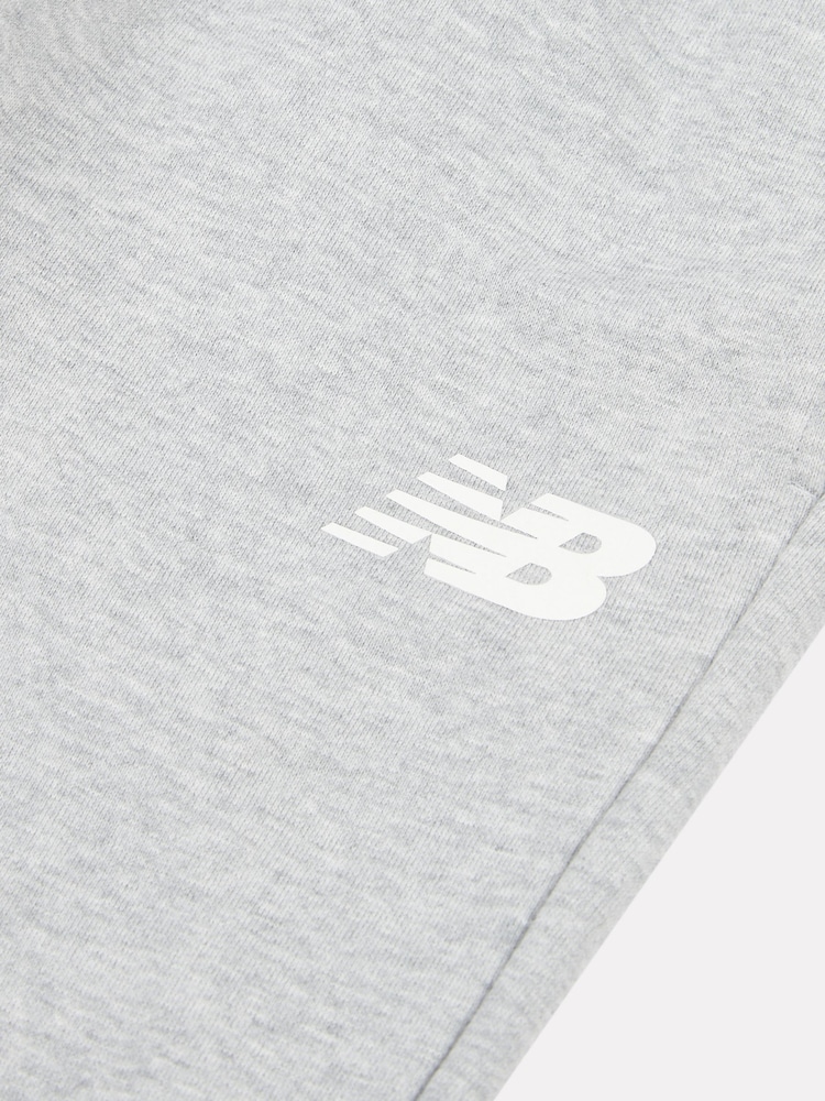 New Balance Grey Boys 100% Cotton French Terry Stacked Logo Joggers - Image 3 of 3
