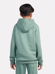 New Balance Green Kids French Terry Stacked Logo 100% Cotton Hoodie - Image 3 of 8