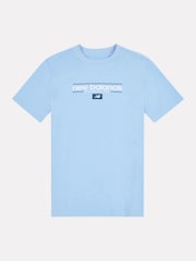 New Balance Blue Kids Linear Athletics Graphic 100% Cotton T-Shirt - Image 7 of 9