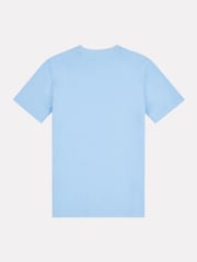 New Balance Blue Kids Linear Athletics Graphic 100% Cotton T-Shirt - Image 8 of 9