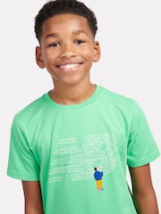 New Balance Green Kids Chalkboard Graphic 100% Cotton T-Shirt - Image 4 of 9