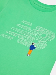 New Balance Green Kids Chalkboard Graphic 100% Cotton T-Shirt - Image 9 of 9