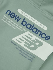 New Balance Green Kids Authentic Brand Players Back Graphic 100% Cotton Hoodie - Image 10 of 10