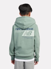 New Balance Green Kids Authentic Brand Players Back Graphic 100% Cotton Hoodie - Image 3 of 10