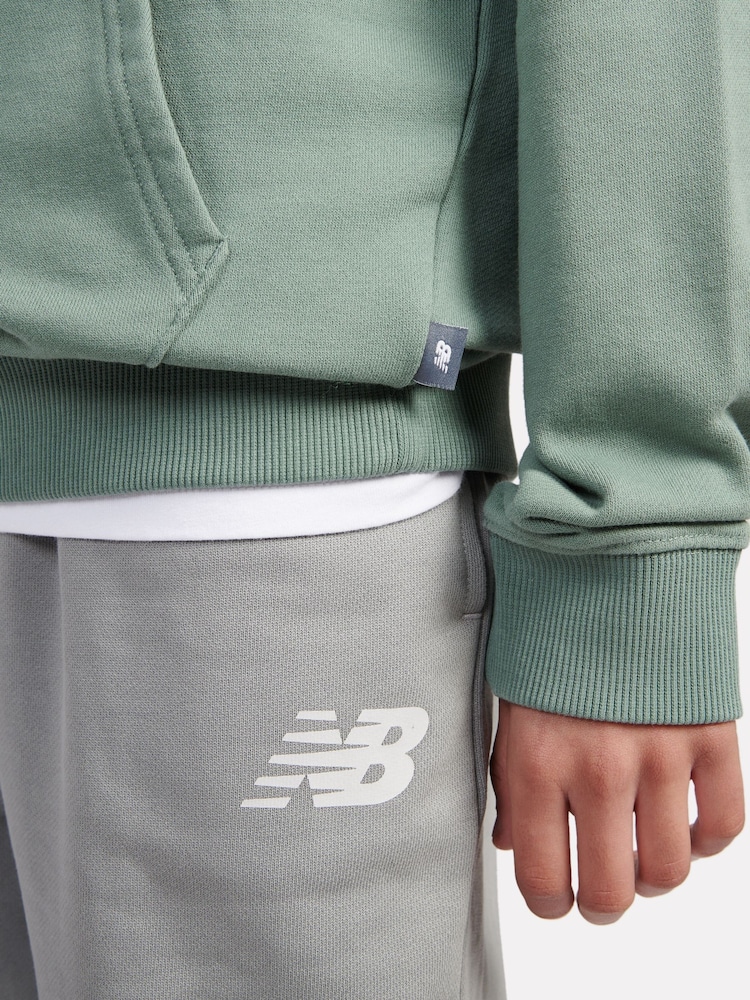 New Balance Green Kids Authentic Brand Players Back Graphic 100% Cotton Hoodie - Image 6 of 10