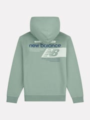 New Balance Green Kids Authentic Brand Players Back Graphic 100% Cotton Hoodie - Image 8 of 10