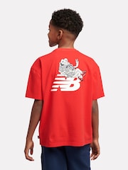 أحمر - New Balance Kids Sneaker Guy Back Graphic 100% Cotton T-Shirt - صورة 3 من 6