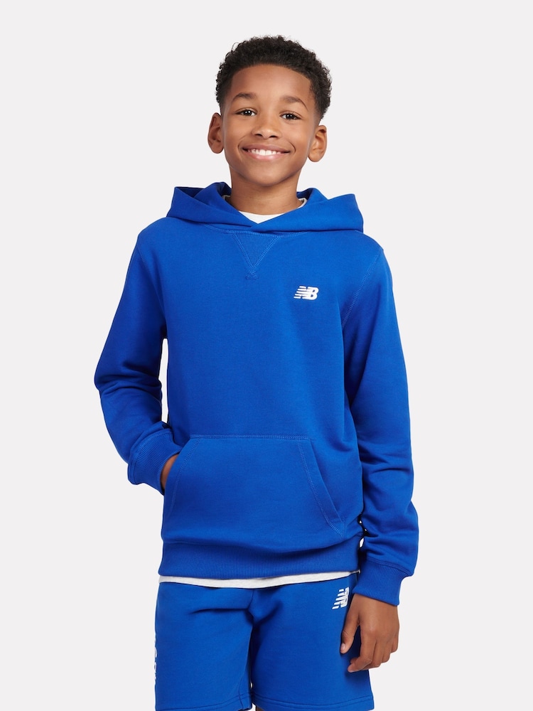 New Balance Blue Small Kids French Terry 100% Cotton Logo Hoodie - Image 1 of 5