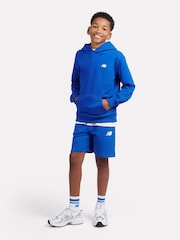 New Balance Blue Small Kids French Terry 100% Cotton Logo Hoodie - Image 4 of 5