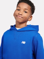 New Balance Blue Small Kids French Terry 100% Cotton Logo Hoodie - Image 5 of 5