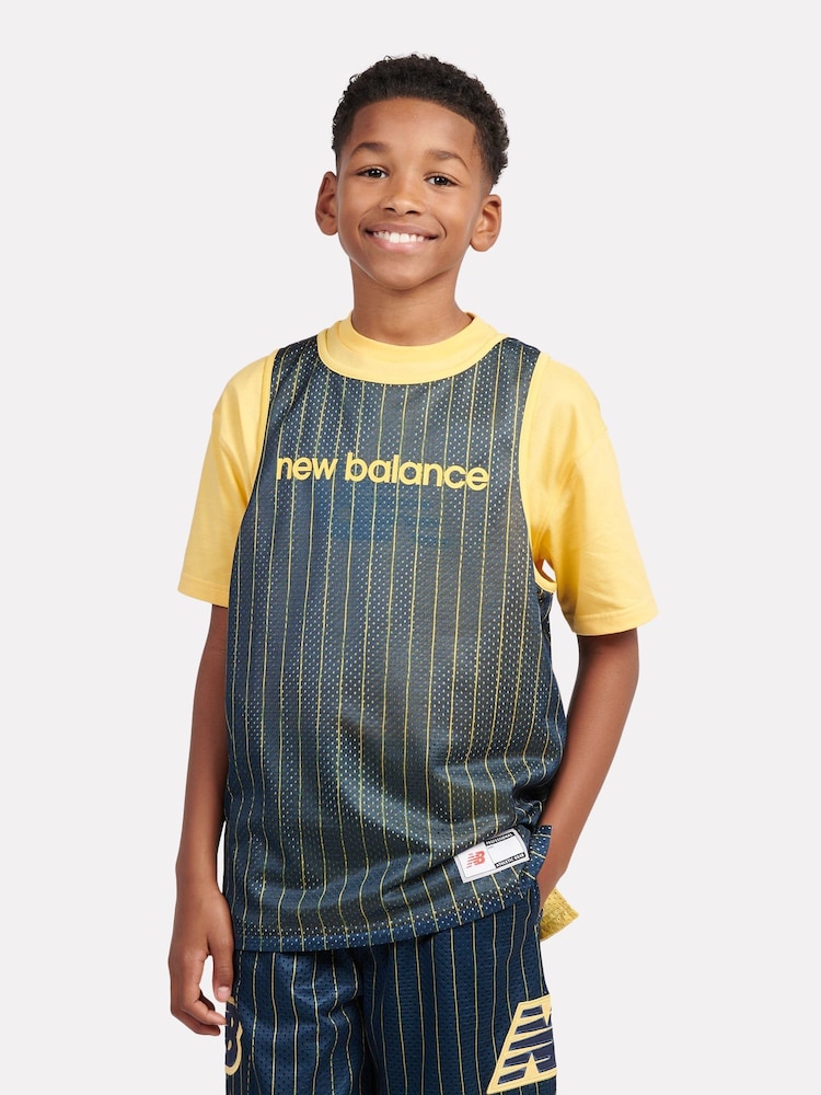 New Balance Yellow Kids Hoops Reversible Tank - Image 1 of 9